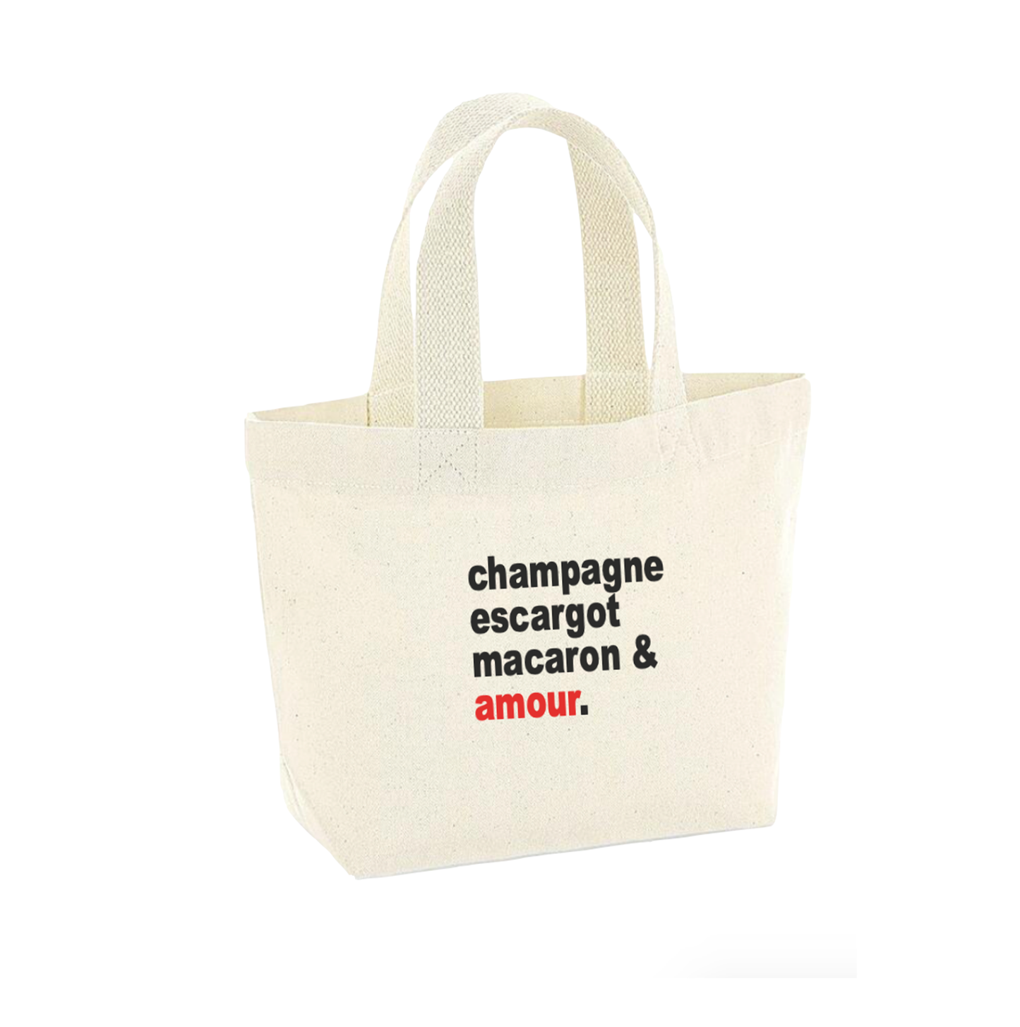 Mini Tote Champagne Escargot Macaron & Amour