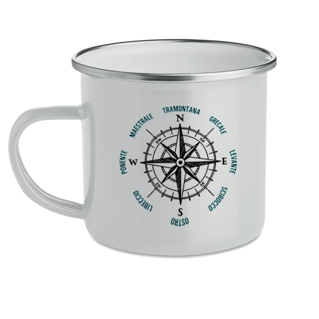 Tazza Metallo Vintage Rosa Dei Venti