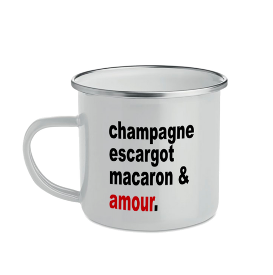 Tazza Metallo Champagne Escargot Macaron & Amour