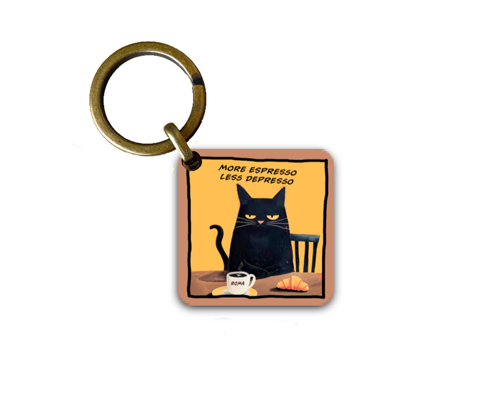 Portachiavi More Espresso Less Depresso