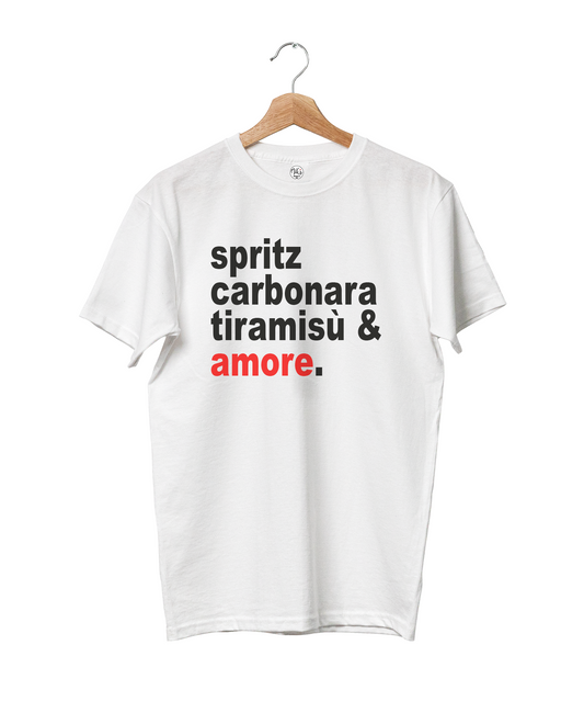 T-shirt Spritz Carbonara Tiramisù & Amore