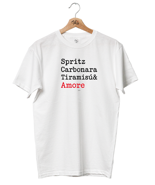 T-shirt Spritz, Carbonara, Tiramisù e Amore