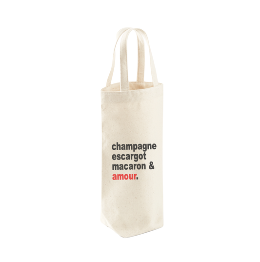 Bottle Tote Champagne Escargot Macaron & Amour