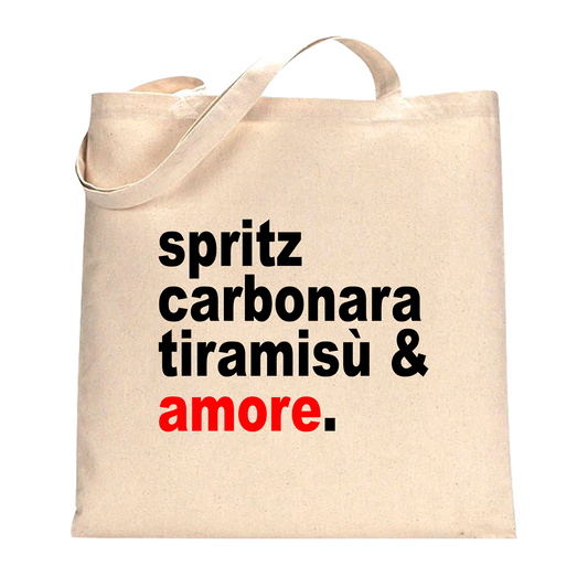 Borsa Spritz Carbonara Tiramisù e Amore